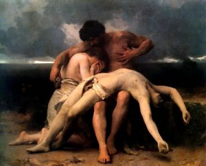 The First Mourning (Adam and Eve mourn the death of Abel) by Bouguereau 1888